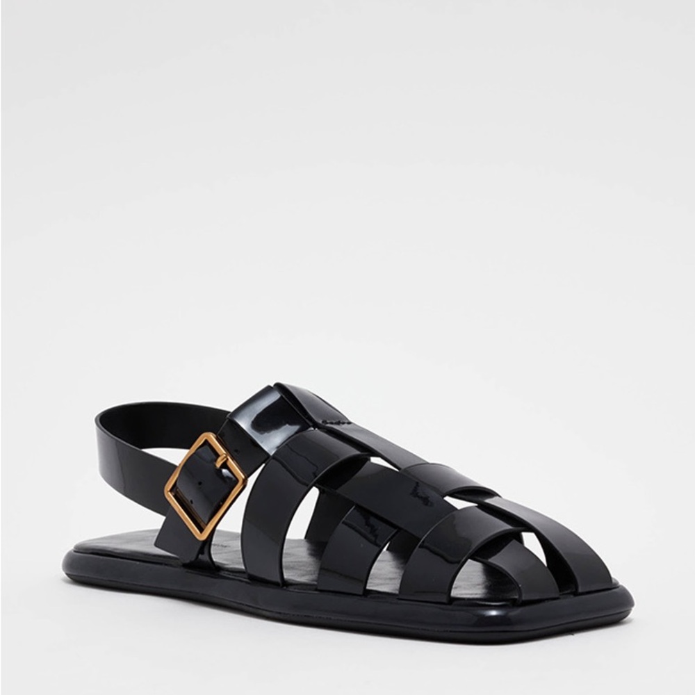 New CHARLES & KEITH Metallic Buckle Caged Slingback Sandals 41/ 11